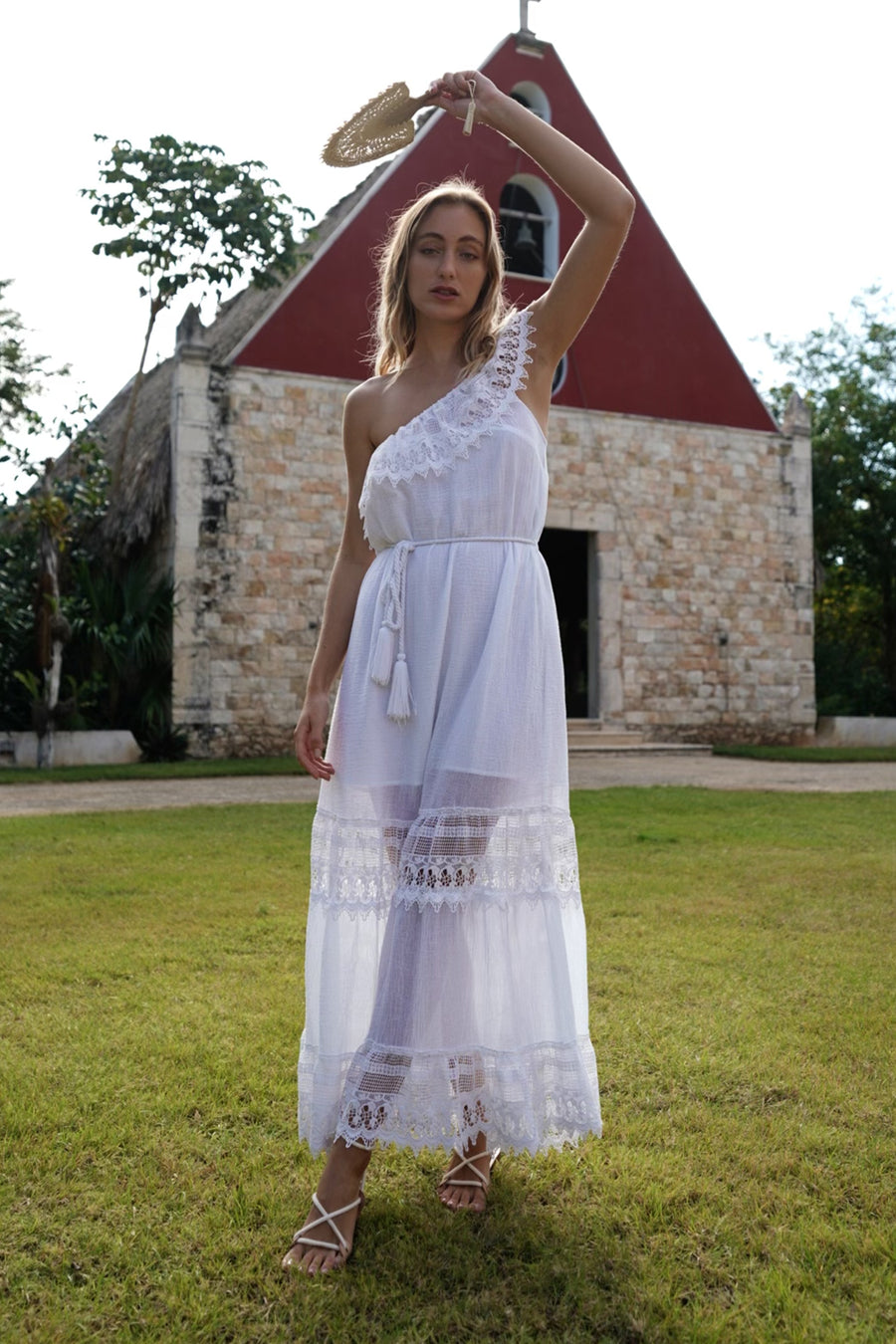 white gauze dress
